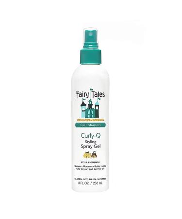 Fairy Tales Curly Q Kids Styling Spray Gel - 8 oz - Paraben Sulfate Gluten and Nut Free - Daily for all Types of Curls Including Multi Cultural Hair Styling Gel