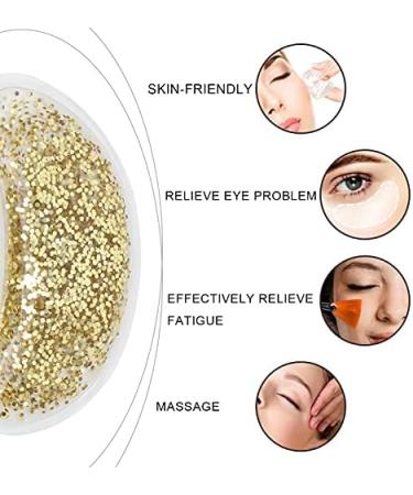 Hot Cold Therapy Eye Gel Bag - Reduce Dark Circles & Swelling | Reusable Cooling Mask | Glitter Golden Design - Buy Online on SooperMarket.com