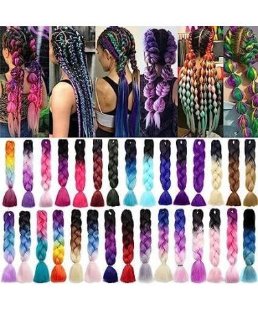Zac's Alter Ego 60cm Jumbo Bright Colourful Twist Braiding Hair Extension Rainbow - Buy Online on SooperMarket.com