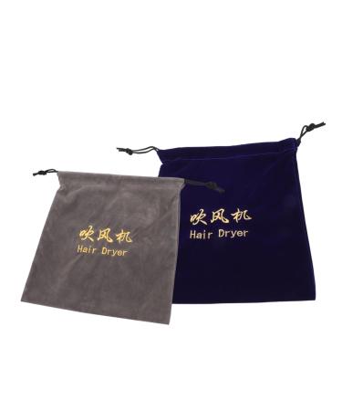 CANIGHT 2pcs Storage Bag Dust Bag Drawstring Hair Dryer Pouch Travel Bag Curl Blow Dryer Treat Bag Velvet