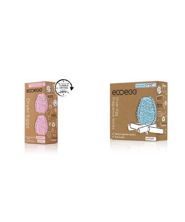 ecoegg Dryer Egg | Reduces Drying Time | Tumble Dryer Balls replacement & Dryer Egg Fragrance Sticks | Refills | Reduces Drying Time | Tumble Dryer Balls replacement Spring Blossom 2 Piece Set + Fragrance Sticks