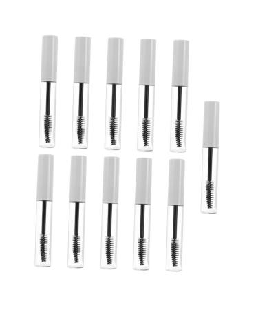 BELLIFFY 11pcs Eyelash Tube Portable Mascara Tube Lip Gloss Bottle Empty Mascara Tube White Plastic