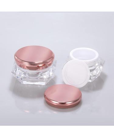 Zeoabsy 12 Pcs Transparent Acrylic Diamond 10ml Cream Cans with Pink Screw Cap - Perfect for Lotion Nail Art and Lip Balm | International Shipping - Buy Online on SooperMarket.com