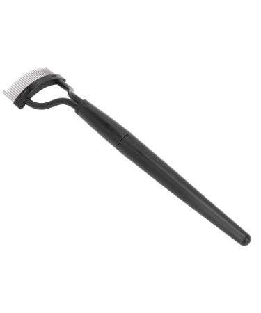 Eyelash Comb Separator Eyelash Comb Folding Reusable Stainless Steel Eyelash Separator with Cover Cosmetic Tool Black