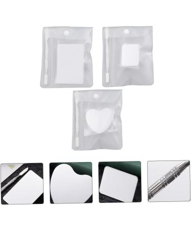 VILLCASE 3 Sets Ring Palette - Nail Art Display & Mixing Kit | Mini Stainless Steel Nail Accessories 7.6x5.1cm - Buy Online on SooperMarket.com