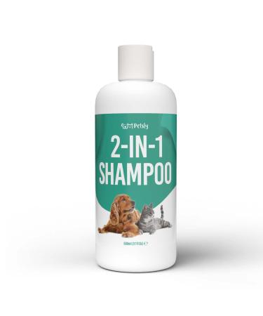 Petsly 2-in-1 dog shampoo & cathampoo with conditioner + aloe vera 500ml -cleaning cats & dogs shampoo fur care for cozy soft pet dog chamge po dog shampoo sensitive