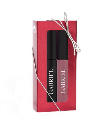 Gabriel Cosmetics Natural Lip Gloss | Paraben Free, Vegan, Gluten-free | Infused with Jojoba Seed Oil & Aloe | Long Lasting .27 fl oz (Soft Berry Gloss & Black/Brown) - Buy Online on SooperMarket.com