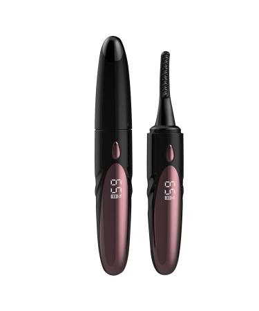 Dranng Heated Eyelash Curlers Electric Lash Curler with Comb | Double-Sided Anti-Scald Portable Lash Curler 4 Adjustable Temperature Levels Eye Makeup Tools for Natural 24hr Curl Black