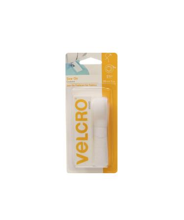 VELCRO Brand For Fabrics | Sew On Fabric Tape for Alterations and Hemming | No Ironing or Gluing | Ideal Substitute for Snaps and Buttons | Tape  30in x 3/4in  White White 30in x 3/4in Tape