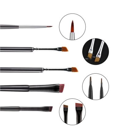 Precision Eye Makeup Brushes Set - Angled Eyebrow, Eyeliner, Slanted Brushes - 5PCS Kit - Buy Online on SooperMarket.com