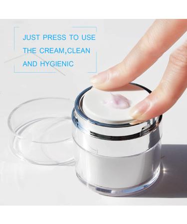 Vacuum Bottle Cream Jar with Cosmetic Spatula | TSA Approved Travel Bottles (2 Pieces) - Buy Online on SooperMarket.com