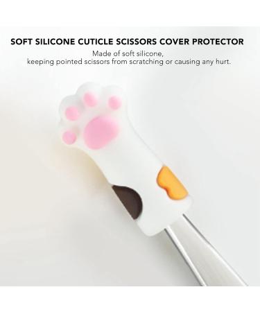 Silicone Cuticle Trimmer Protector Cuticle Scissors Cover Protector Cat Paw Shape Lightweight for Toenails (White) - Buy Online on SooperMarket.com