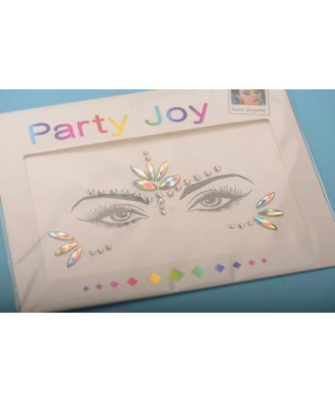 Halloween Mermaid Crystal Face Stickers - 4 Sets Rhinestone Festival Jewels for Women and Kids - Cosplay Fairy Costume Accessories - Buy Online on SooperMarket.com
