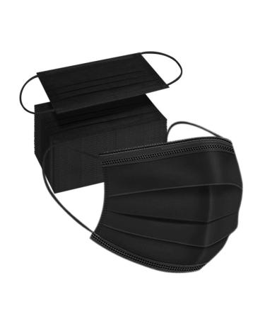 ApePal 50PCS 3-ply Disposable Face Masks with Elastic Earloop Mouth Cover Breathable Masks for AdultBlack