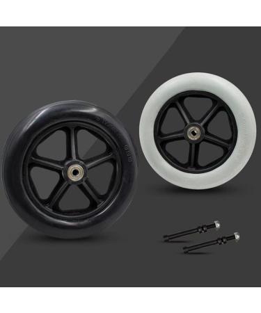Wheelchair Front Wheel 8Inch Wheelchair Front Wheel(1 Pair) Solid Replacement Wheels for Wheelchair Rollators Walk 5/16"(8 Mm) Bearing/Gray(Black) - Buy Online on SooperMarket.com