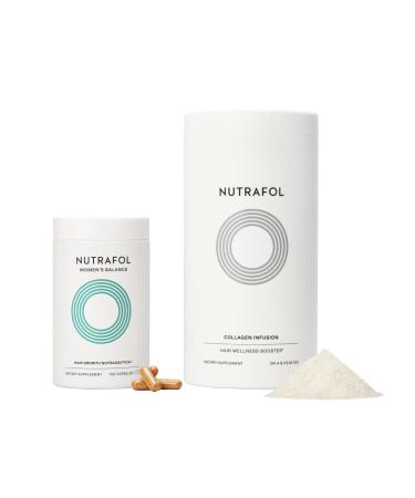 Nutrafol Women's Balance Hair Growth Supplement with Collagen Peptides Ages 45+ Clinically Tested for Stronger Visibly Thicker Hair Dermatologist Recommended - 1 Month Supply 12 oz Bottle