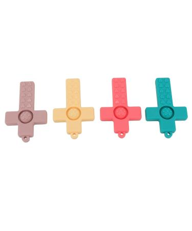 4Pcs Silicone Baby Teether Toy - Infant Teething Relief for Sore Gums | Chew Toys for Comfort - Buy Online on SooperMarket.com