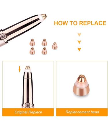 Greendhat Rose Gold Replacement Heads for Flawless Eyebrow Hair Remover - 5Pcs, Painless Trimmer Blades for Perfect Touch, Smooth Finish - As Seen On TV, 18K Gold-Plated - Buy Online on SooperMarket.com