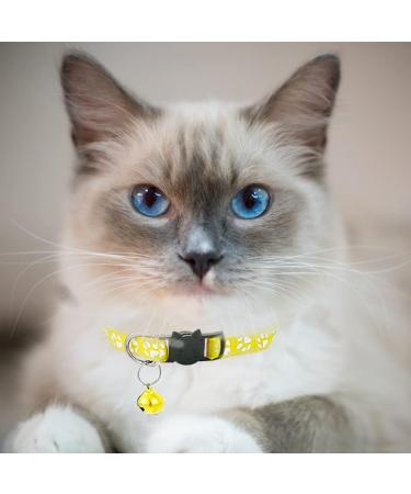 Hepplly 2-Pack Reflective Cat Collars with Bell - Quick Release Kitten Collar (Yellow) | International Shipping Available - Buy Online on SooperMarket.com