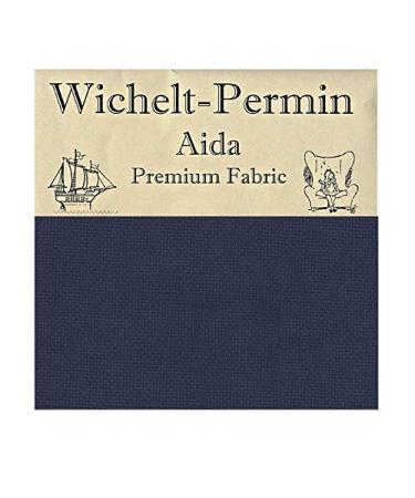 Wichelt Permin Aida Premium Fabric 16 Count 18" x 25 Navy Blue