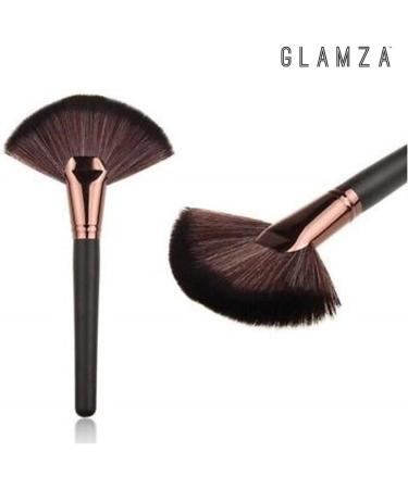 Glamza Face Makeup Fan Brush Large Black/Gold - Buy Online on SooperMarket.com