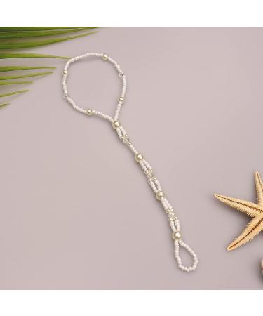 Buy Bethynas Boho Pearl Barefoot Sandals Summer Beach Ankle & Toe Ring Foot Jewelry for Women & Girls | Perfect Bridal Wedding Accessory Style 4 - Buy Online on SooperMarket.com