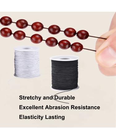 Stretchy String for Bracelets - 1mm Elastic Cord for Jewelry Making - 4 Rolls (2 Black and 2 White) - Buy Online on SooperMarket.com