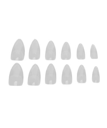False Nails Tips Multi Size Full Cover Ultra Thin Clear Nail Tips Semi Frosted for Home DIY (11#)