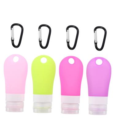 minkissy Aboard Buckle Bottling Squeeze Dispenser Silicone Bottle Refillable Bottle Containers with Hook Emulsion Bottle Storage Bottle Empty Bottle Set Bottle Travel Silica Gel