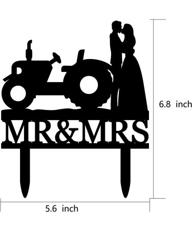 Funny Wedding Cake Topper - Groom and Bride Kissing Beside The Tractor - Farmer Wedding Cake Topper Southern Style Wedding Cake Topper (Tractor) - Buy Online on SooperMarket.com
