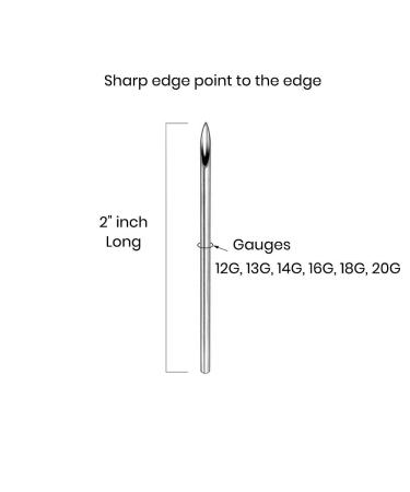 BodyJewelryOnline 100pc Pack 18g Hollow Piercing Needles - 2 Surgical Stainless Steel - Buy Online on SooperMarket.com