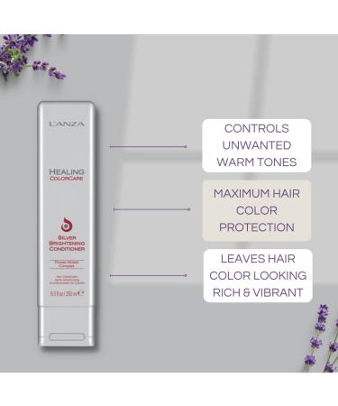 L'ANZA Healing ColorCare Silver Brightening Conditioner - 8.5 Fl Oz - For Silver, Gray, White, Blonde Hair - Controls Warm Tones - Boosts Shine and Brightness - Buy Online on SooperMarket.com