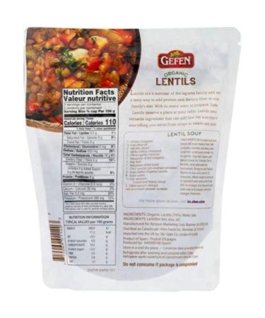 Gefen Organic Cooked Lentils - Ready to Eat - 16.9oz (3 Pack) - Buy Online on SooperMarket.com