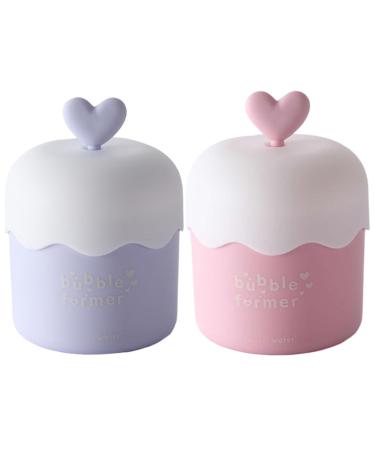 Skincare Bubble Foam Maker - 2Pcs Heart Design Portable Cleanser Foamer for Travel & Home - Fast Foaming Face Wash - Buy Online on SooperMarket.com