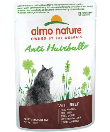 Almo Nature Functional Anti Hairball Multipack Complete Wet Cat Food -3 pouches with Beef/3 pouches with Chicken (pack of 6 pouches x70g) - Buy Online on SooperMarket.com