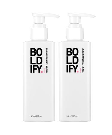 Boldify Shampoo + Conditioner Bundle: Natural Hair Retention & Anti Hair Loss Formula - Volumizing for Fine Hair  Vitamin Enriched for Thicker  Fuller Hair Instantly - Cruelty & Sulfate Free