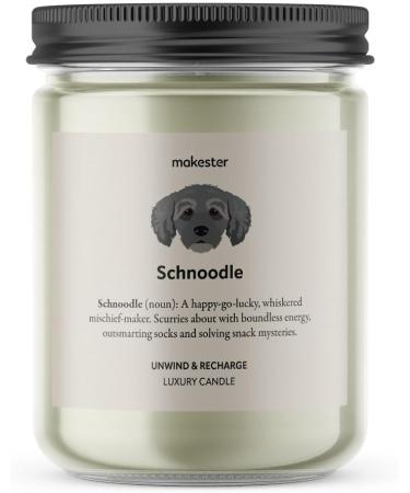Schnoodle Candle - 220g Soy Wax with Madagascan Vanilla Jasmine & Sugared Almond - Perfect Schnoodle Gift by Makester - Buy Online on SooperMarket.com