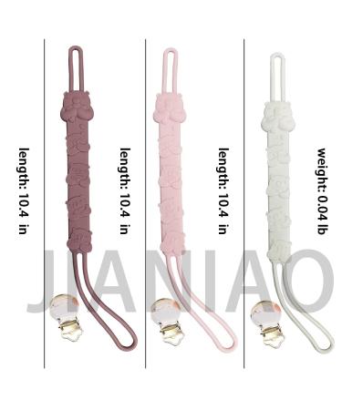 JIANIAO 3 Pack Silicone Pacifier Clip - Secure Strap for Pacifiers, Teethers & Toys - Buy Online on SooperMarket.com