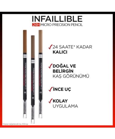 L'Or al Paris Brow Artist Skinny Definer 109 Ebony - Extra Fine Eyebrow Pencil with Brush for Precise Filling & Defining Brows - 1 Piece - Buy Online on SooperMarket.com