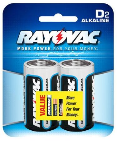 Rayovac Alk D Card 2pk