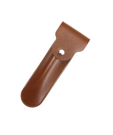NOLITOY Shaver Storage Cover Manual Razor Travel Pu 16.5X4.2X1CM Brown 1