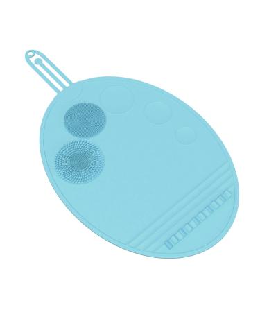 Harilla Brush Cleaning Mat Silicone Makeup Brush Cleaning Mat Lightweight Multipurppose Scrubber Mat for All Brushes blue