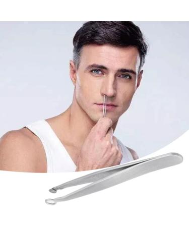 Nose Hair Tweezers Stainless Steel Round Tip Face Hair Remover Eyelash Eyebrow Tweezers Professional Tweezers - Buy Online on SooperMarket.com