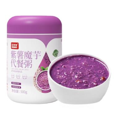 Purple potato konjac starch Soup 500g/can Ready-to-Eat Sweet potato konjac porridge Instant Breakfast Congee food replacement Grain powder Healthy and Nutritious oatmeal cereal Chinese Special (2can)