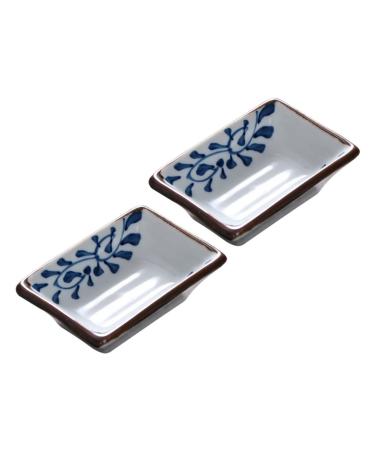 Amosfun 2pcs Japanese Sauce Dish Dip Ceramics Small Dish 9.6X6.6CM As Shown