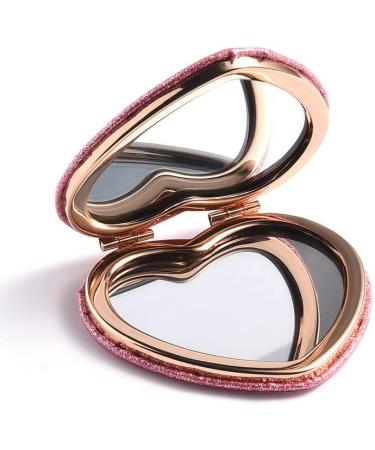 X Hot Popcorn 4Pcs Mini Heart-Shaped Makeup Mirrors Set - Double-Sided Compact Travel Cosmetic Mirror for Girls Gift - Buy Online on SooperMarket.com