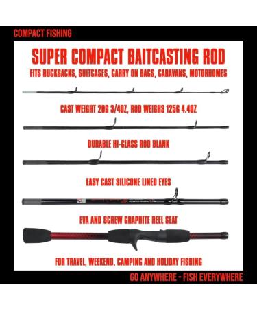 Shop Compact Rucksack Travel Fishing Rod Series (182 cm) - Lightweight Durable 5-Section Rods for Freshwater & Saltwater Fishing - Buy Online on SooperMarket.com