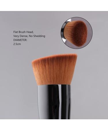 Flat Top Kabuki Foundation Brush for Liquid, Cream, Powder Makeup - Travel Size Blue Face Brush - Buy Online on SooperMarket.com