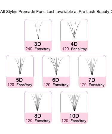 6D-C-0.10-15mm Short Stem Pre Made Fan Eyelash Extensions - Russian Volume Lashes 0.07 0.10 - 15mm Length - Buy Online on SooperMarket.com