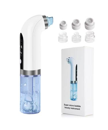 Hydrafacial Pore Vacuum Blackhead Remover Water Circulation Pore Cleaner Pimple Extractor Tools with 6 Suction Heads,3 Gears Adjustable Beauty Device for Men and Women
